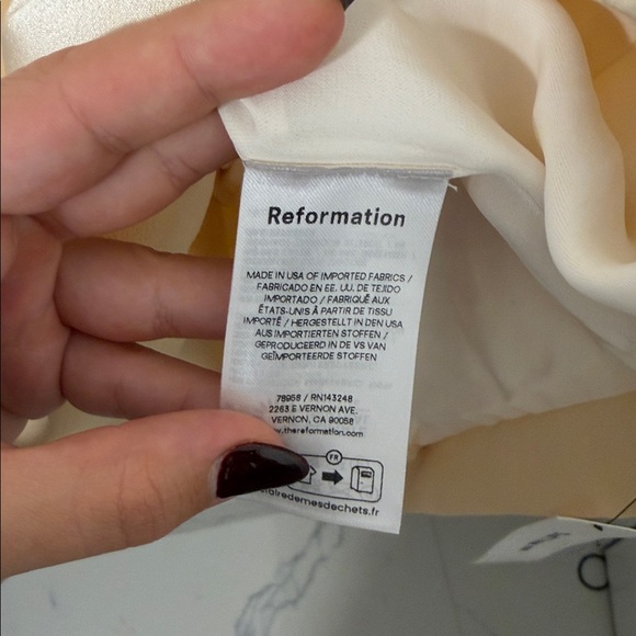 NWT Reformation Avon Mini Cream Dress size 6 - Picture 11 of 13